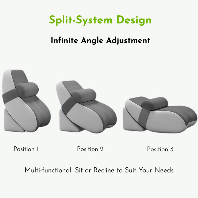 Ergo Split-Design Multi-Angle Lumbar Pillow For Sedentary Users