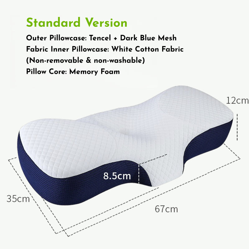 Ergo Contour Orthopedic Memory Foam Pillow For Neck & Shoulder Pain Relief