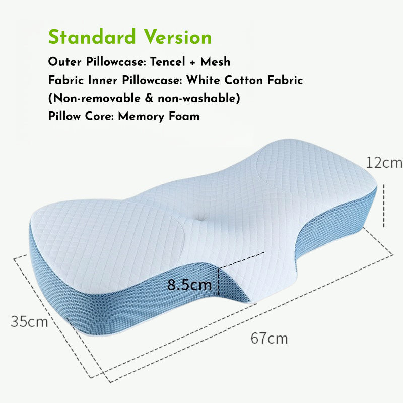 Ergo Contour Orthopedic Memory Foam Pillow For Neck & Shoulder Pain Relief